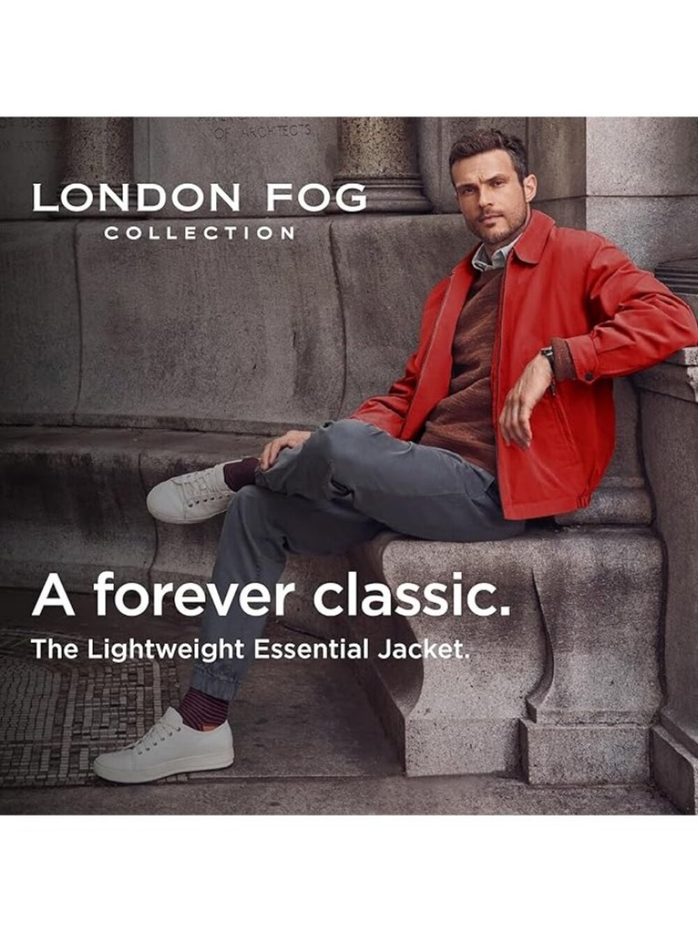 London Fog Mens Auburn Golf Jacket M Medium Chili Red Zip Front Windbreaker NEW - Picture 3 of 11